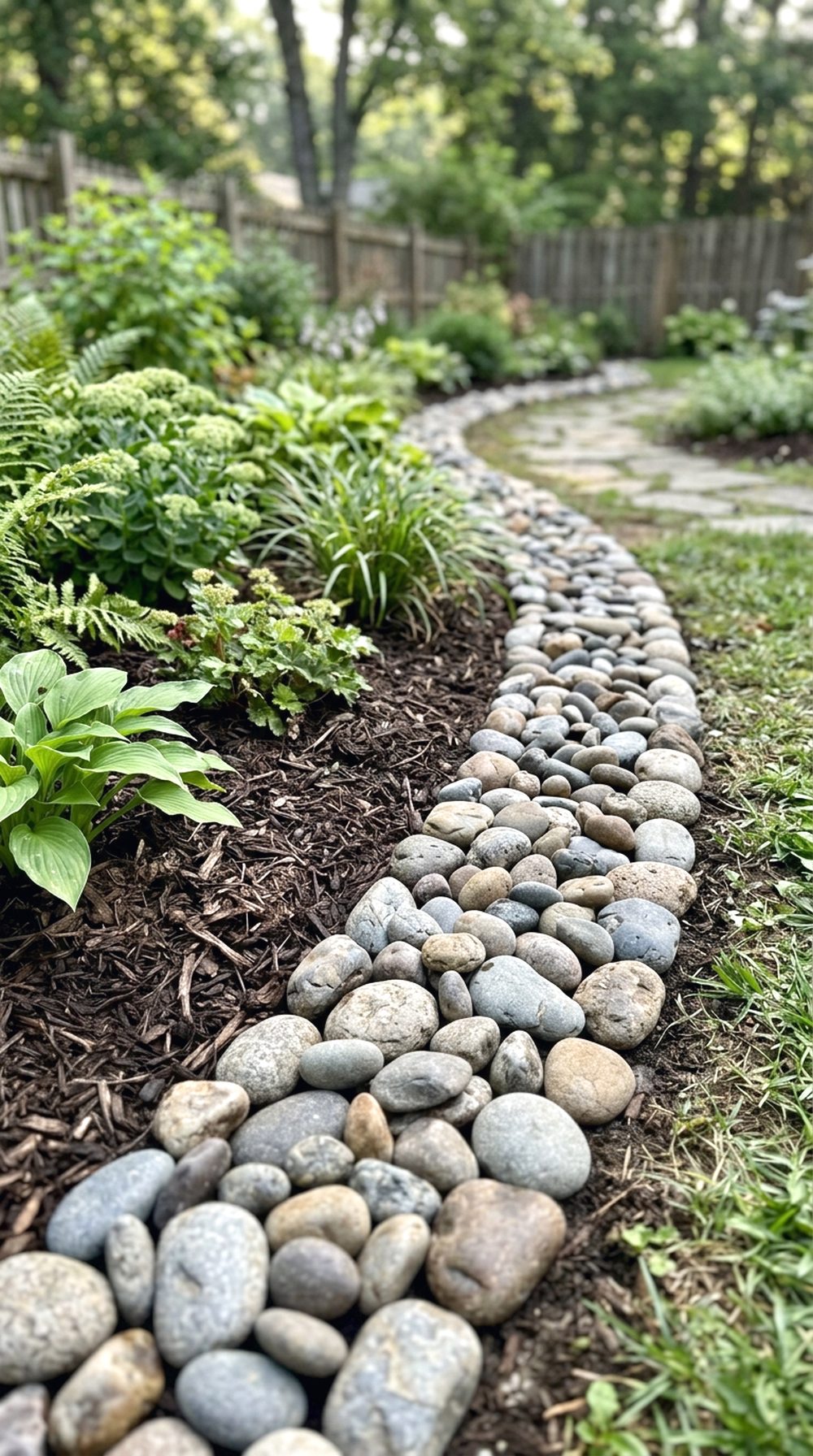 Natural River Rock Border