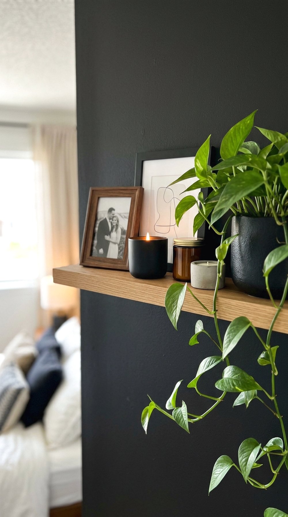No-Drill Floating Shelf Look