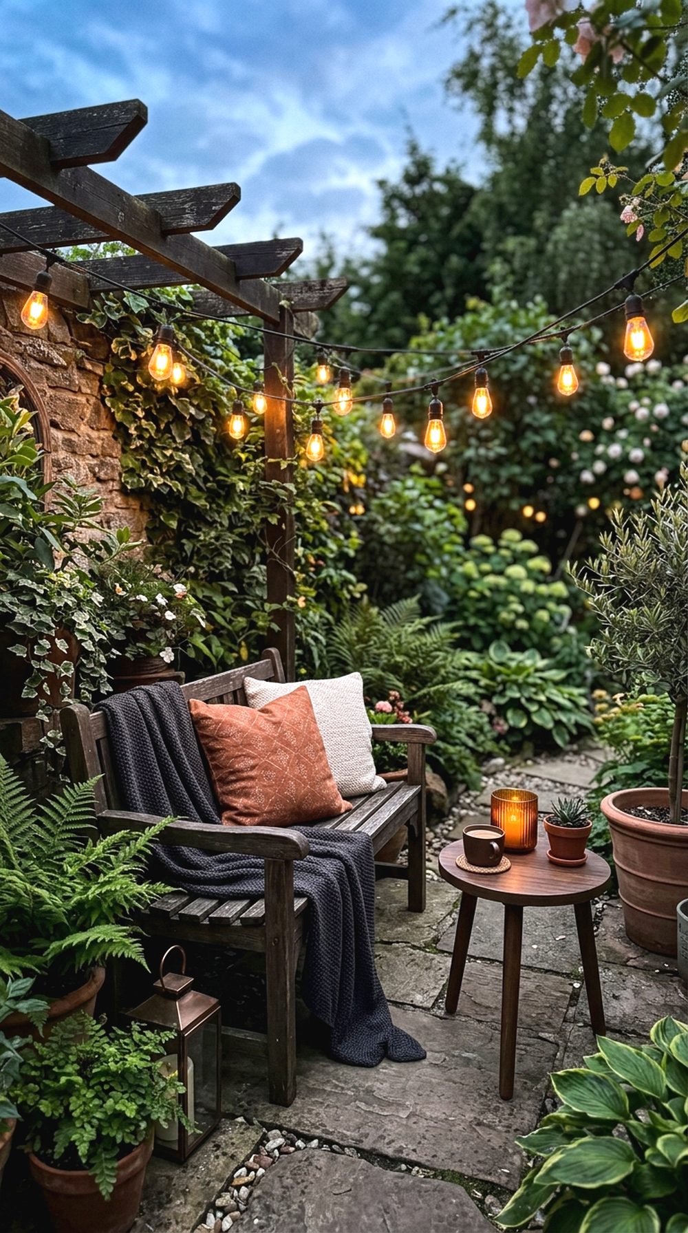 Outdoor String Light Seating