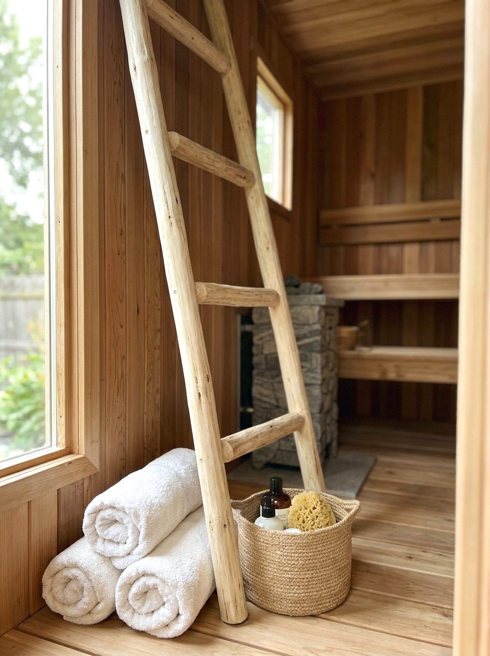 Outdoor Towel Ladder Corner