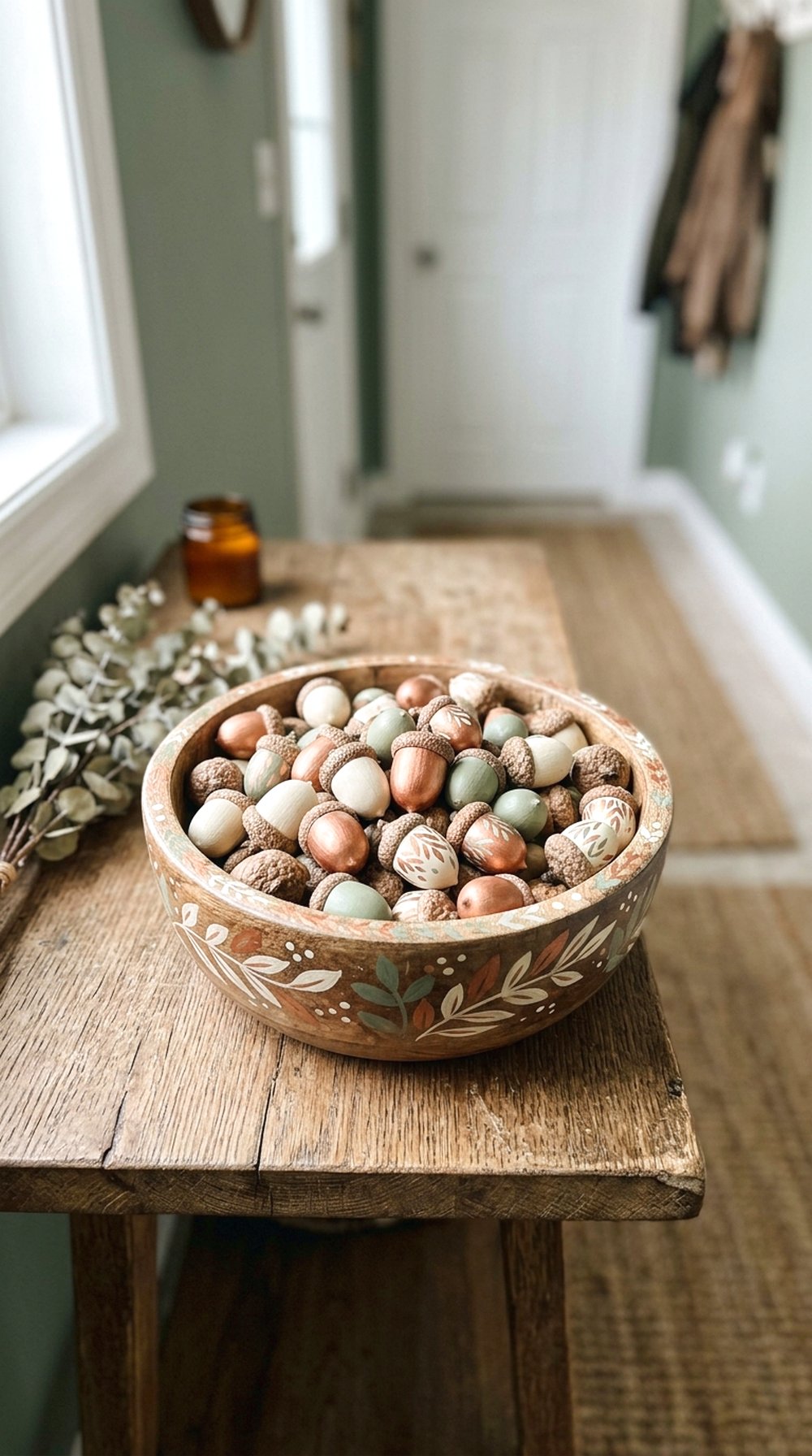 Painted Acorn Bowl