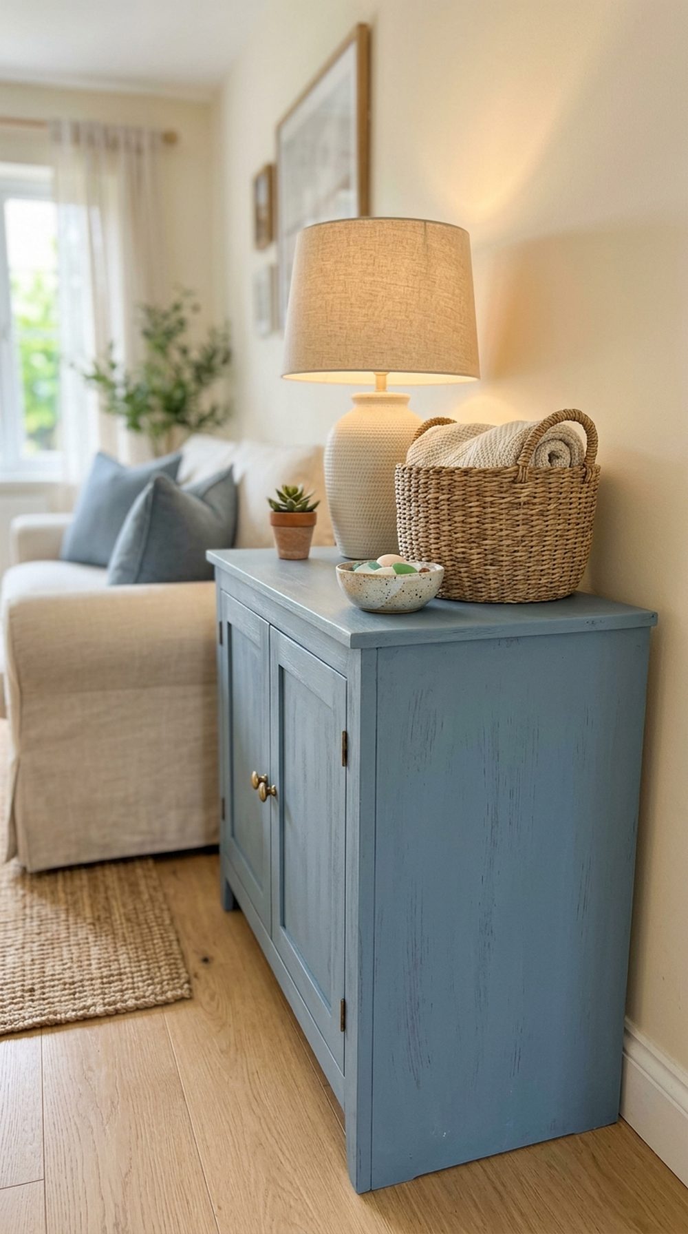 Painted Blue Accent Cabinet