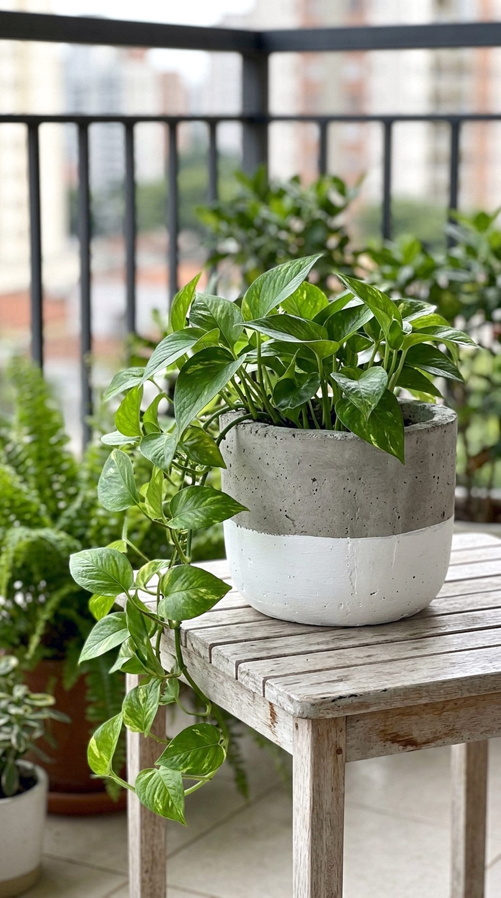 Painted Cement Planter