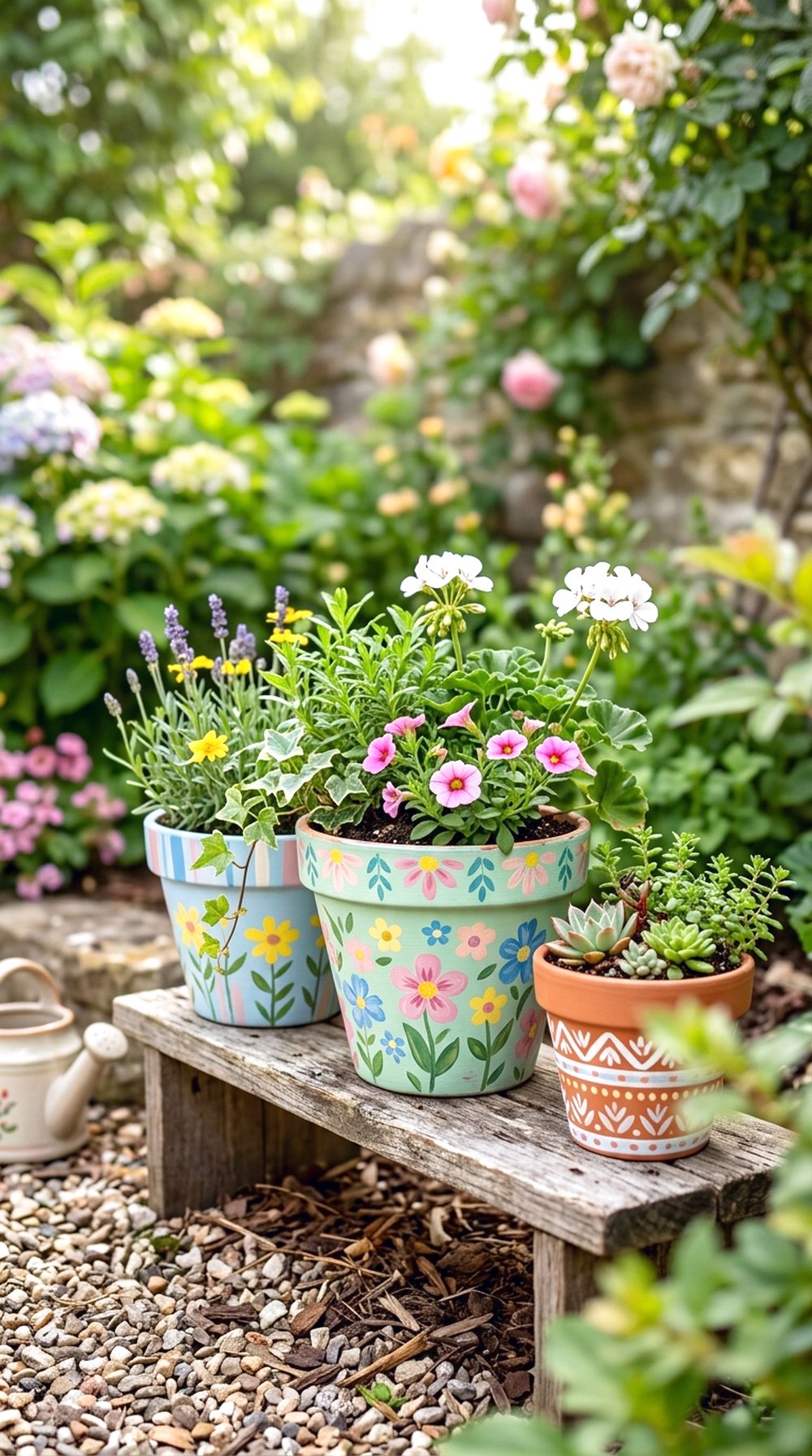Painted Clay Pot Corner