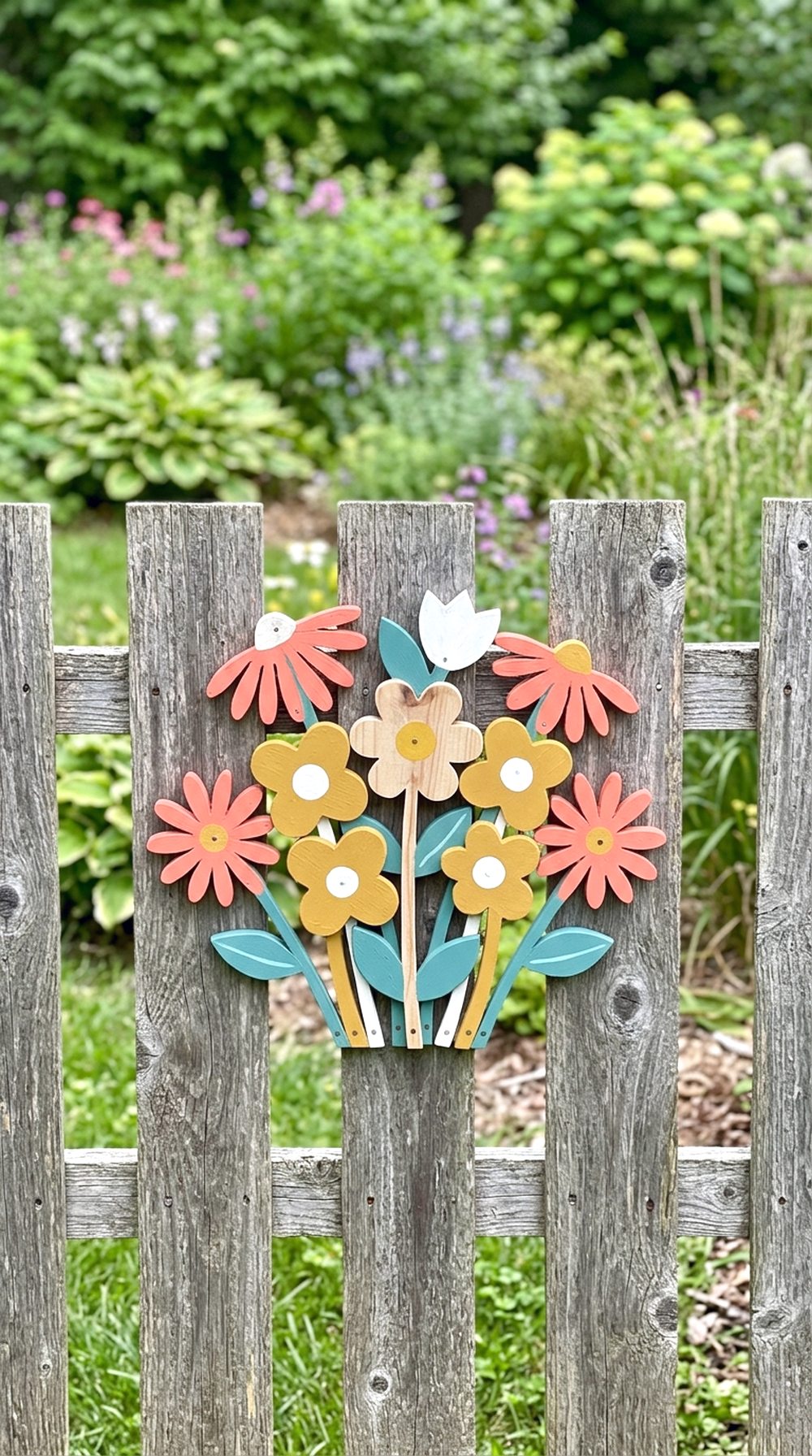 Painted Fence Flower Art