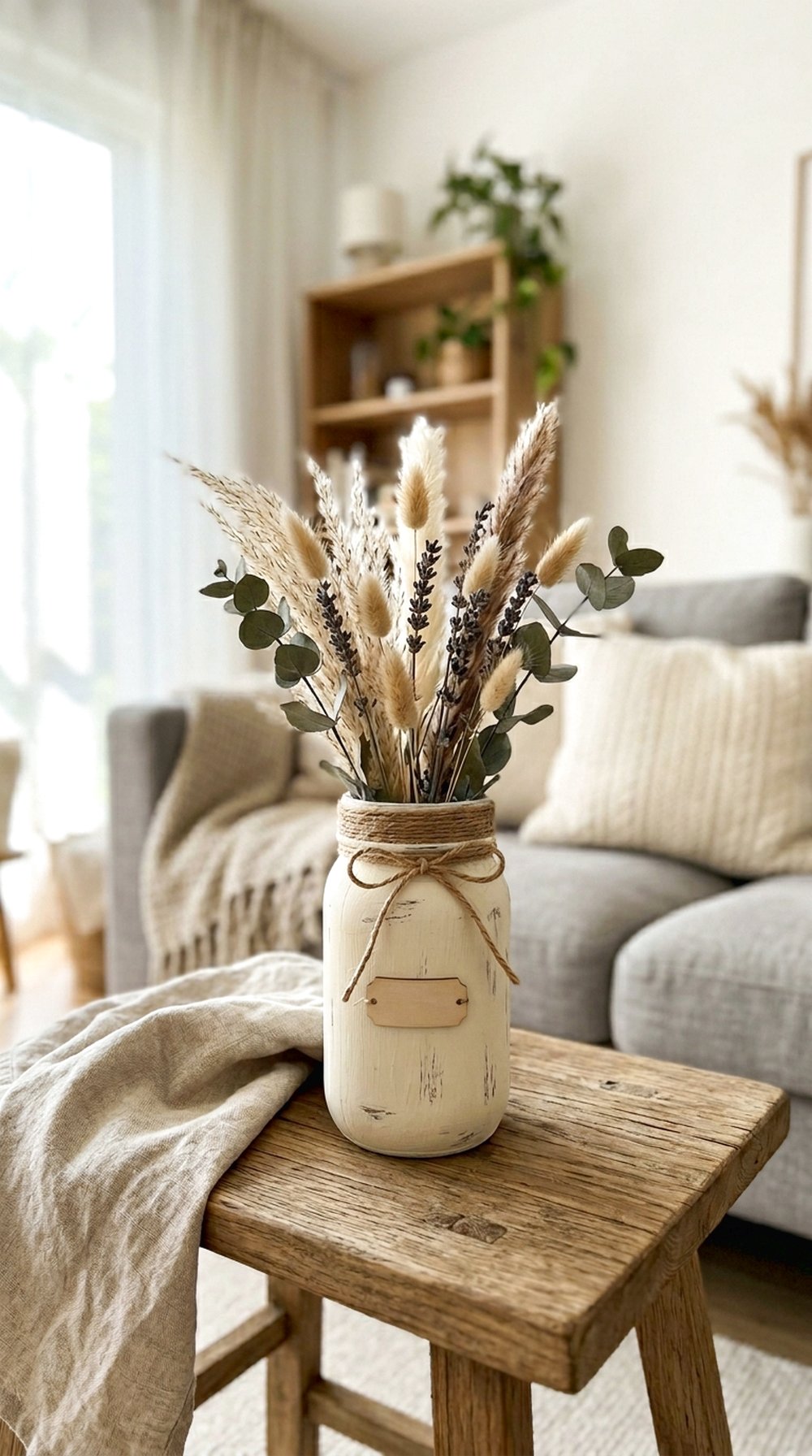 Painted Mason Jar Vase
