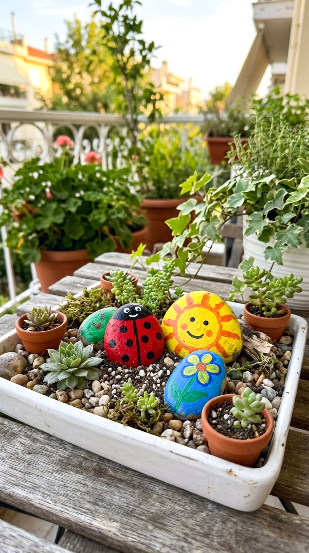 Painted Rock Mini Garden