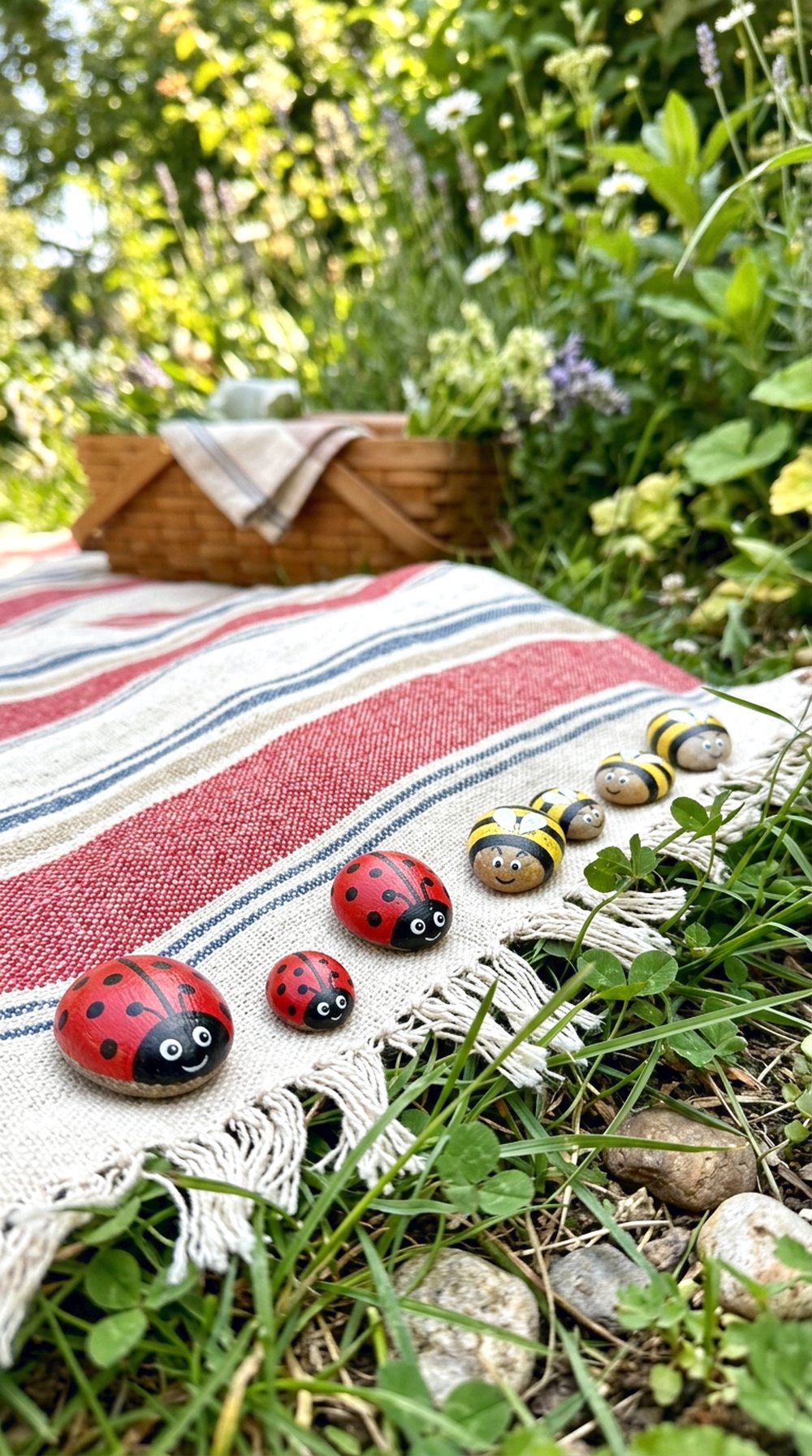 Painted Rock Picnic Bugs