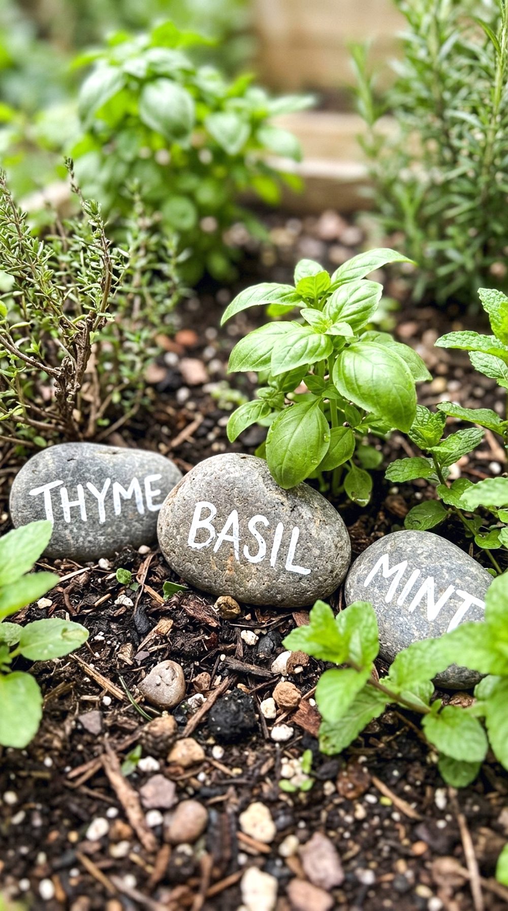 Painted Stone Garden Markers