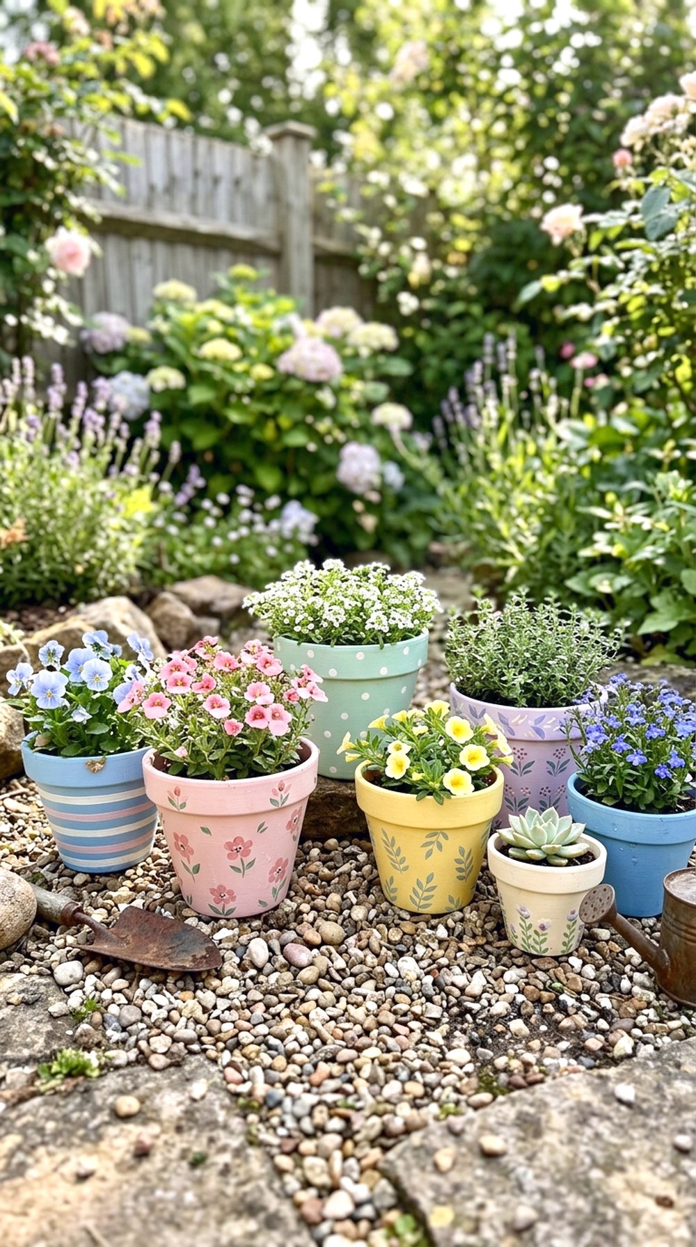 Painted Terra Cotta Pot Corner