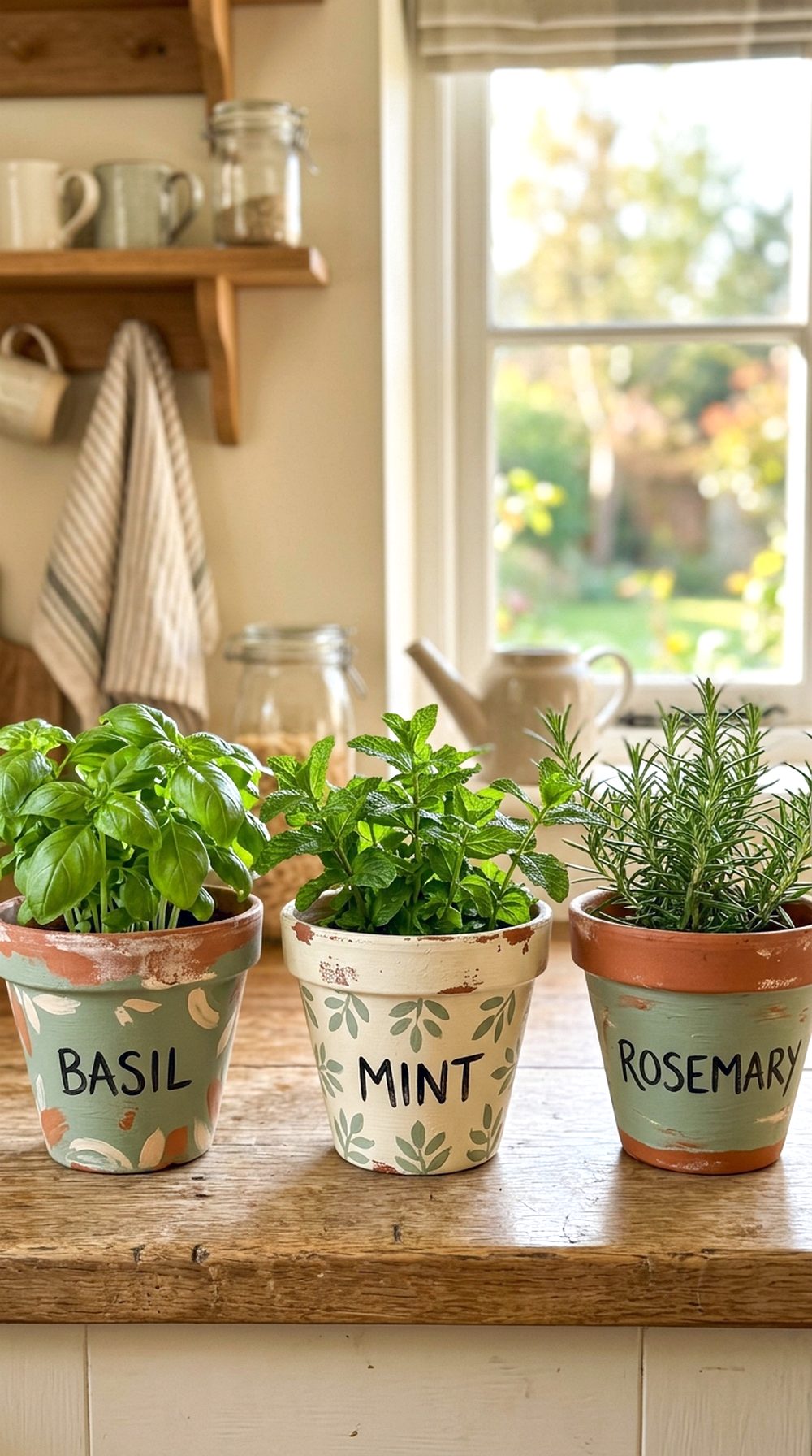 Painted Terracotta Herb Pots
