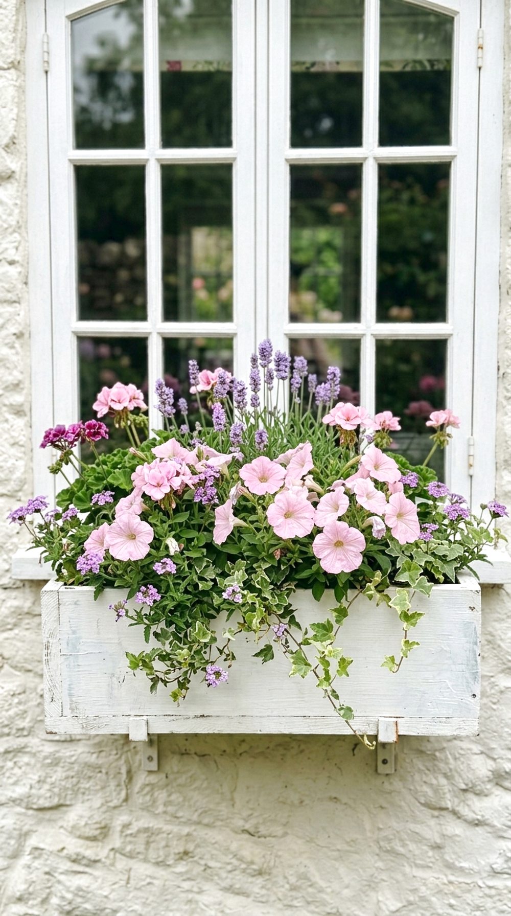 Painted White Window Planter Box