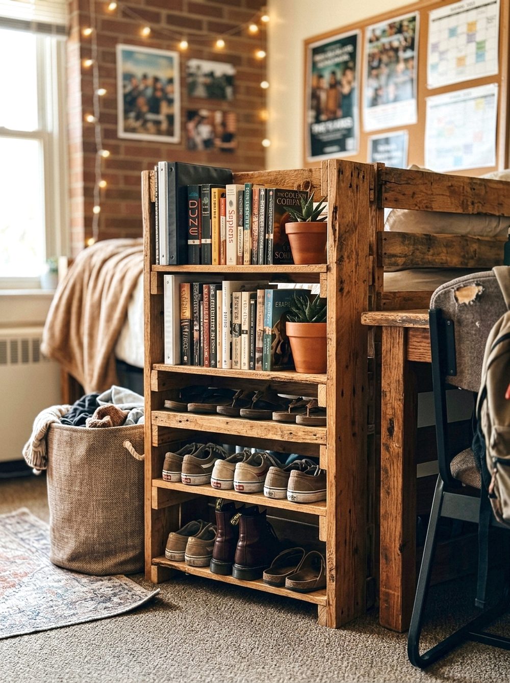 Pallet Book and Shoe Rack