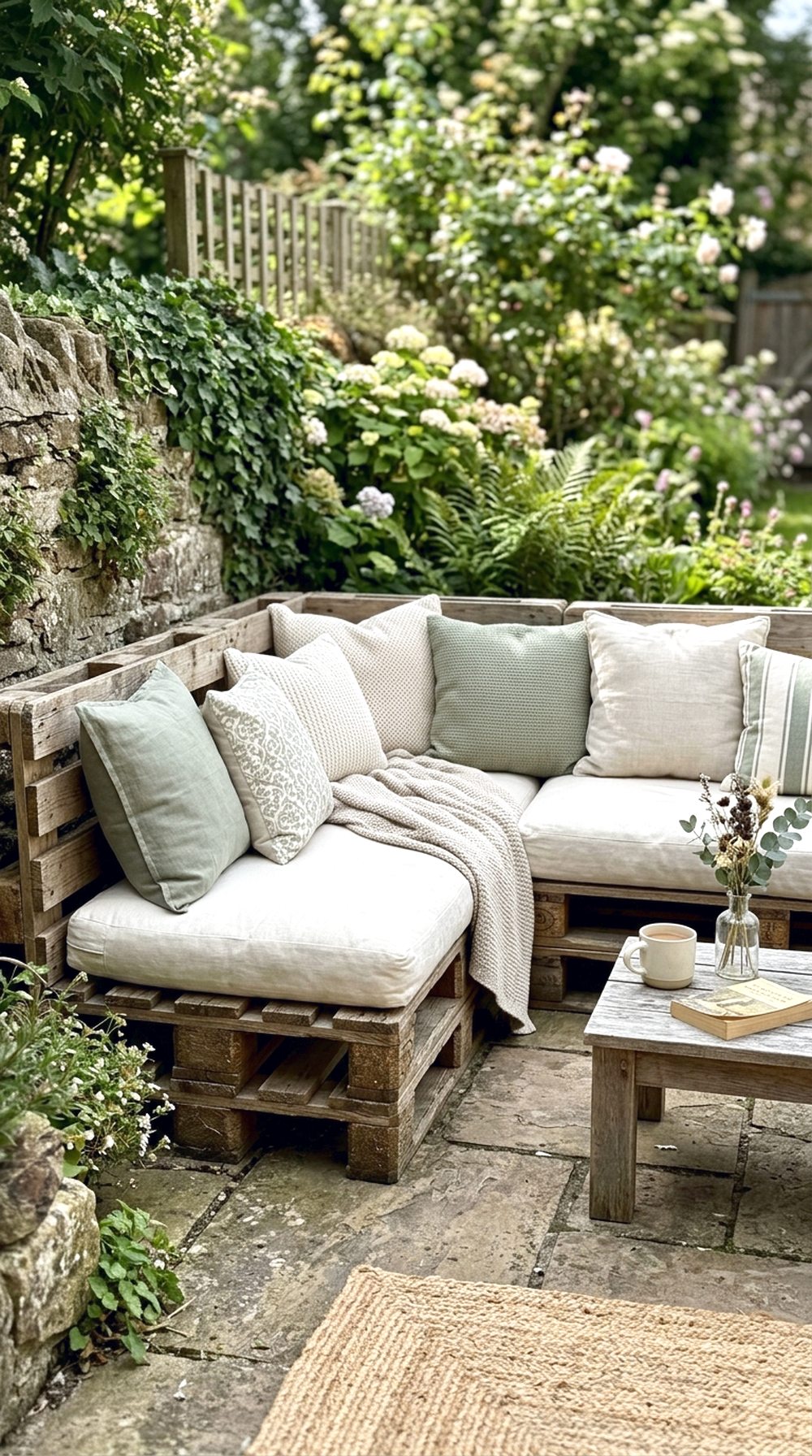 Pallet Sofa with Cushions