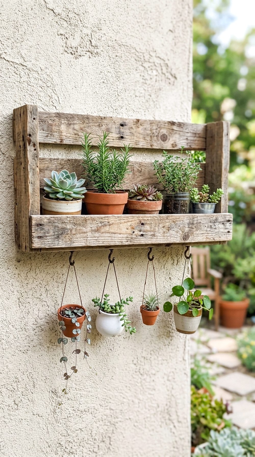Pallet Wall Plant Shelf