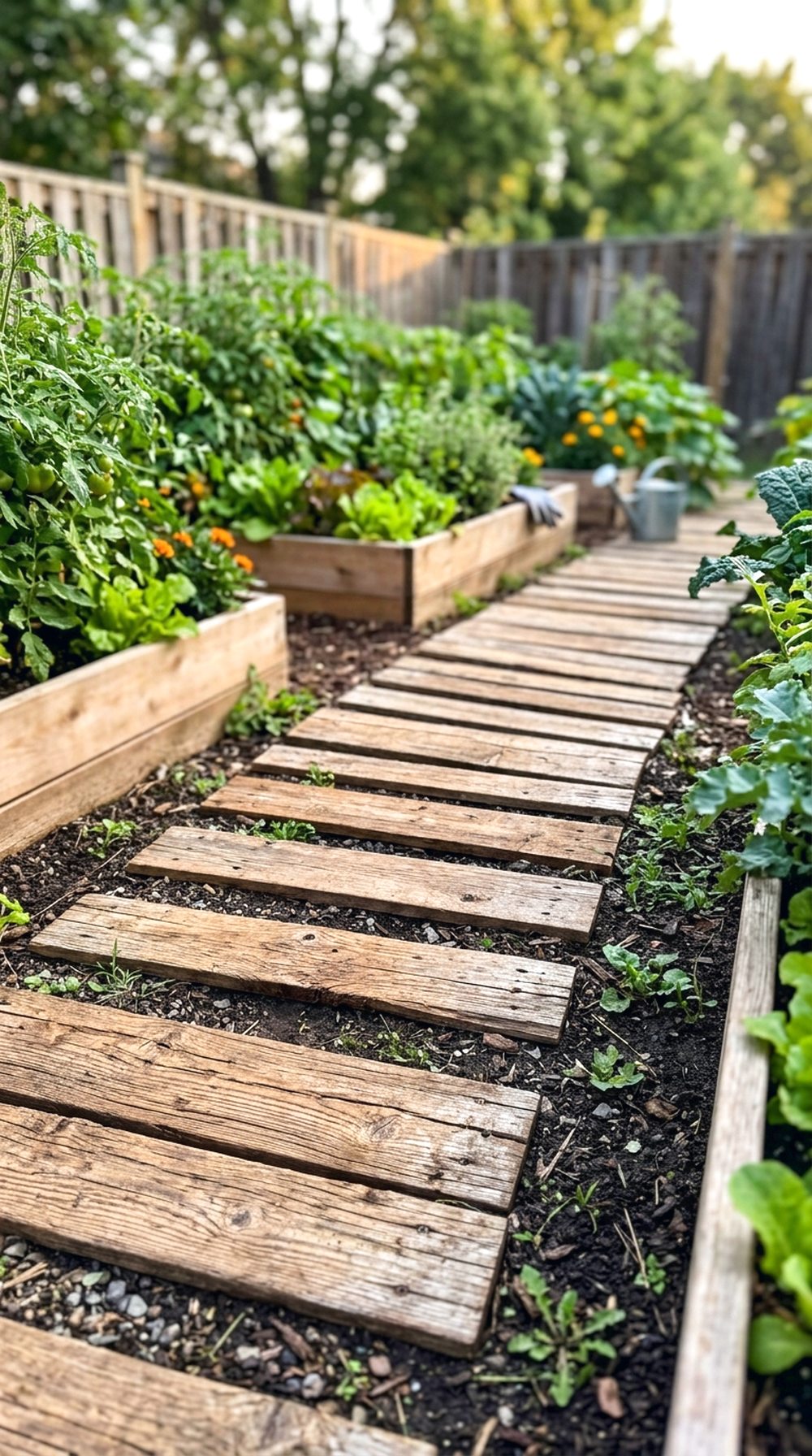 Pallet Wood Garden Walkway