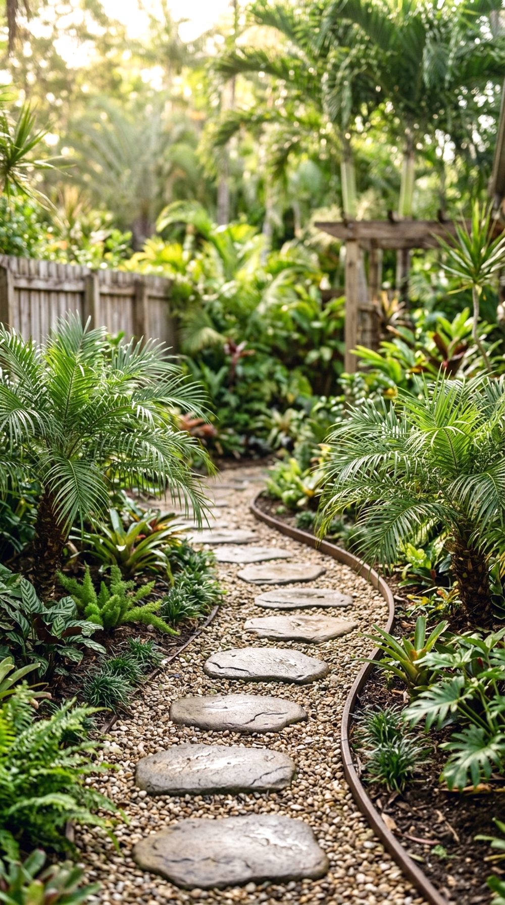 Palm-Lined Backyard Path