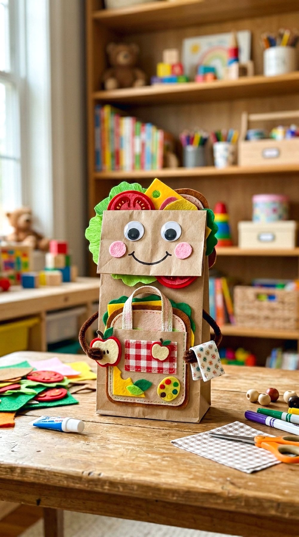 Paper Bag Picnic Puppet