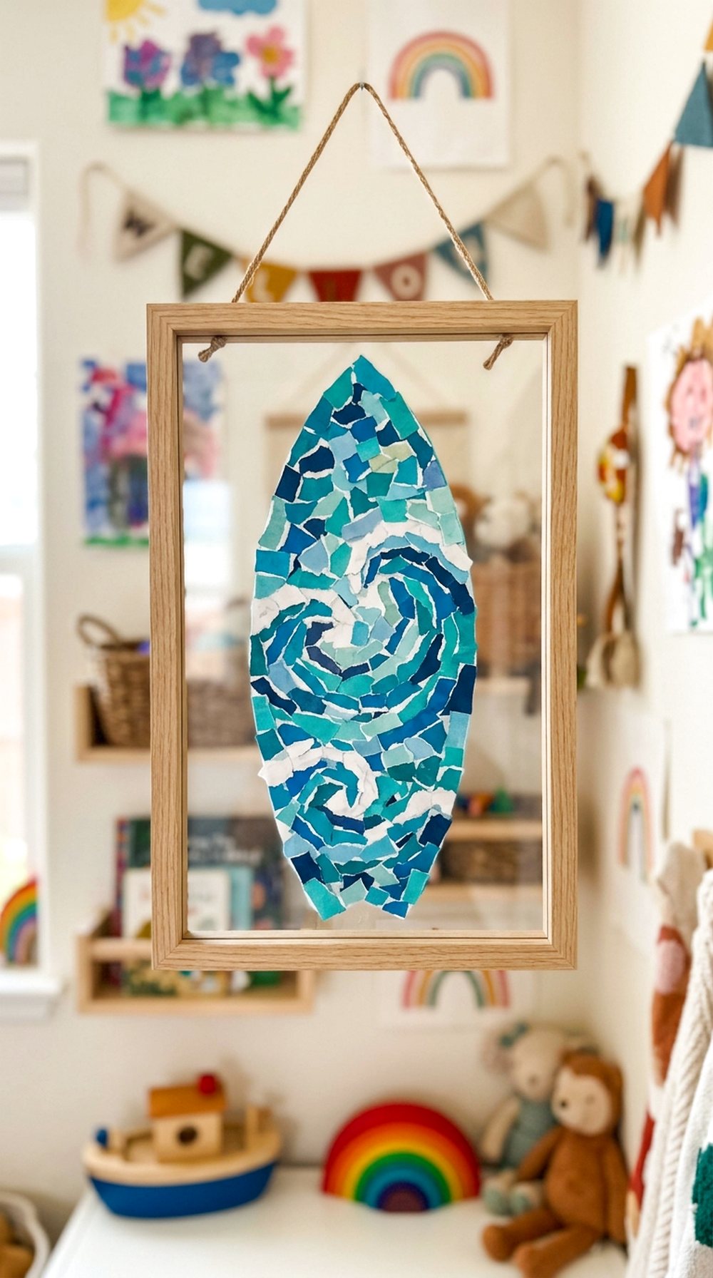 Paper Mosaic Surfboard