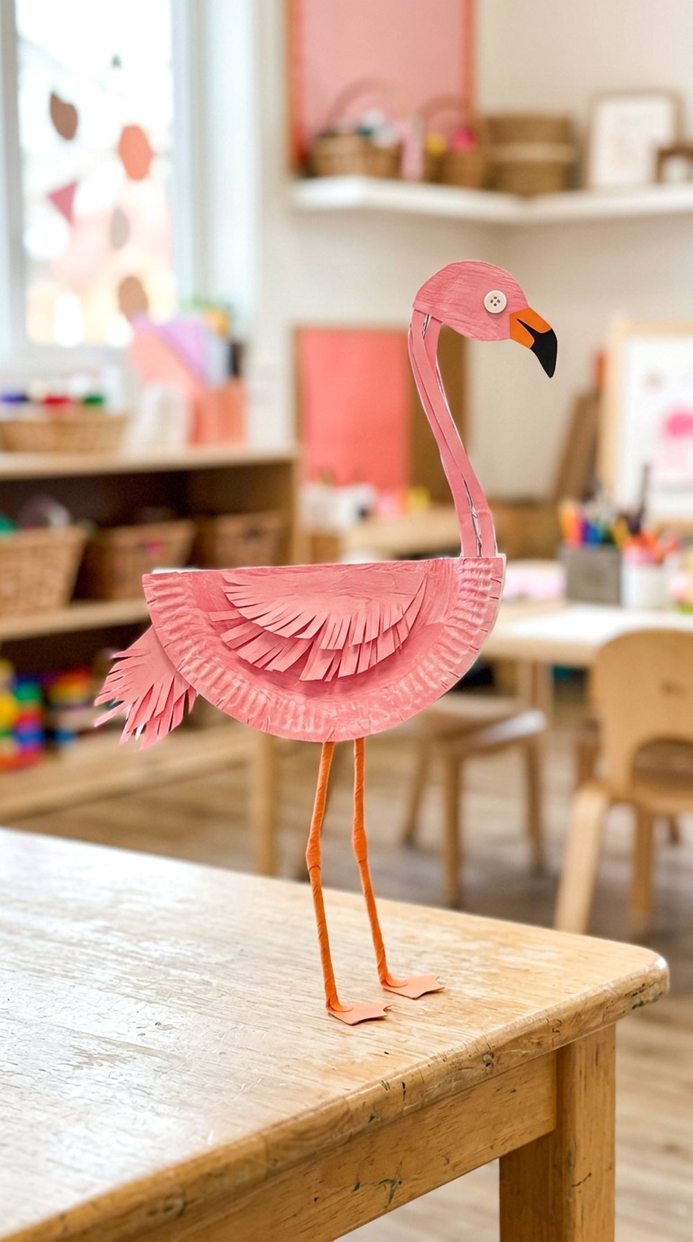Paper Plate Flamingo