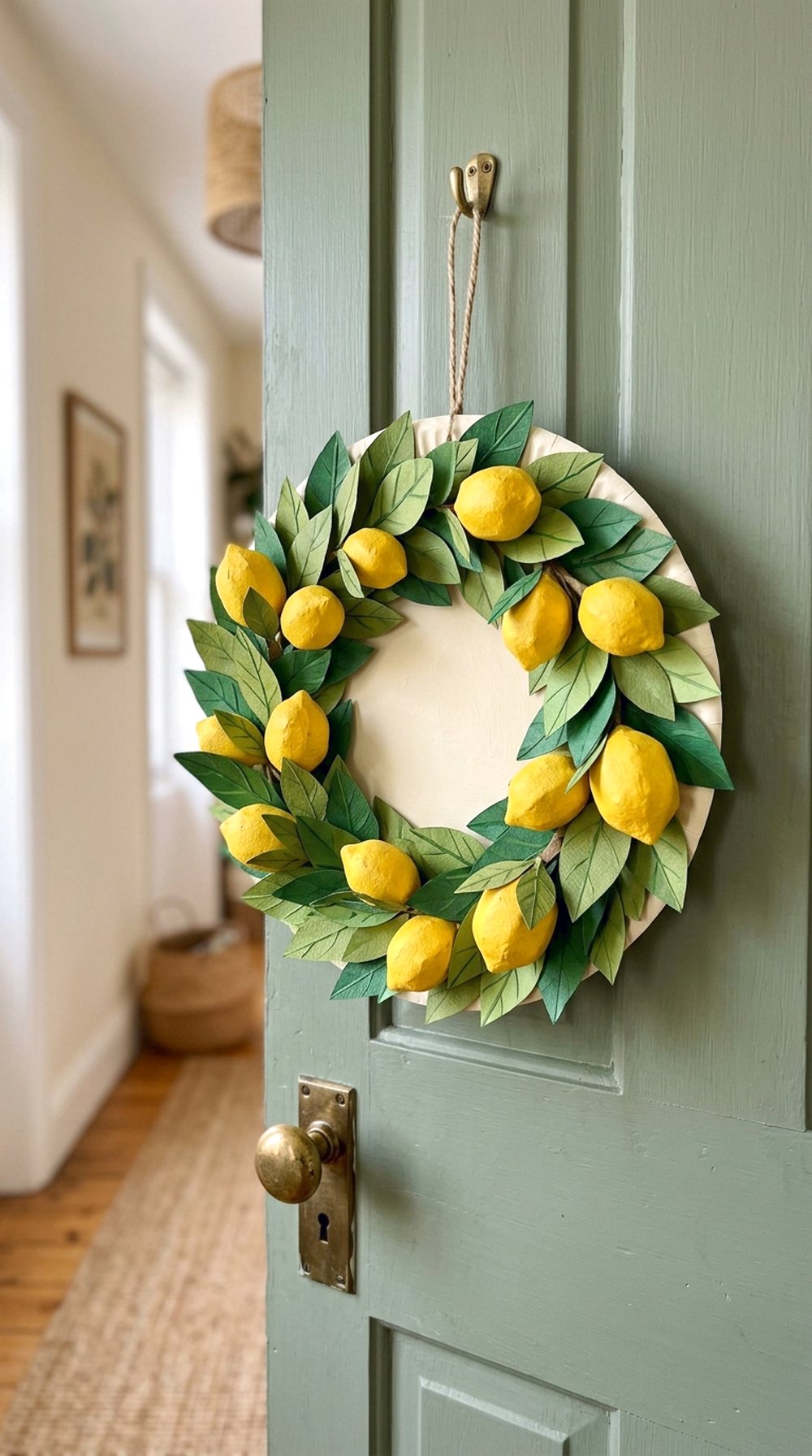 Paper Plate Lemon Wreath