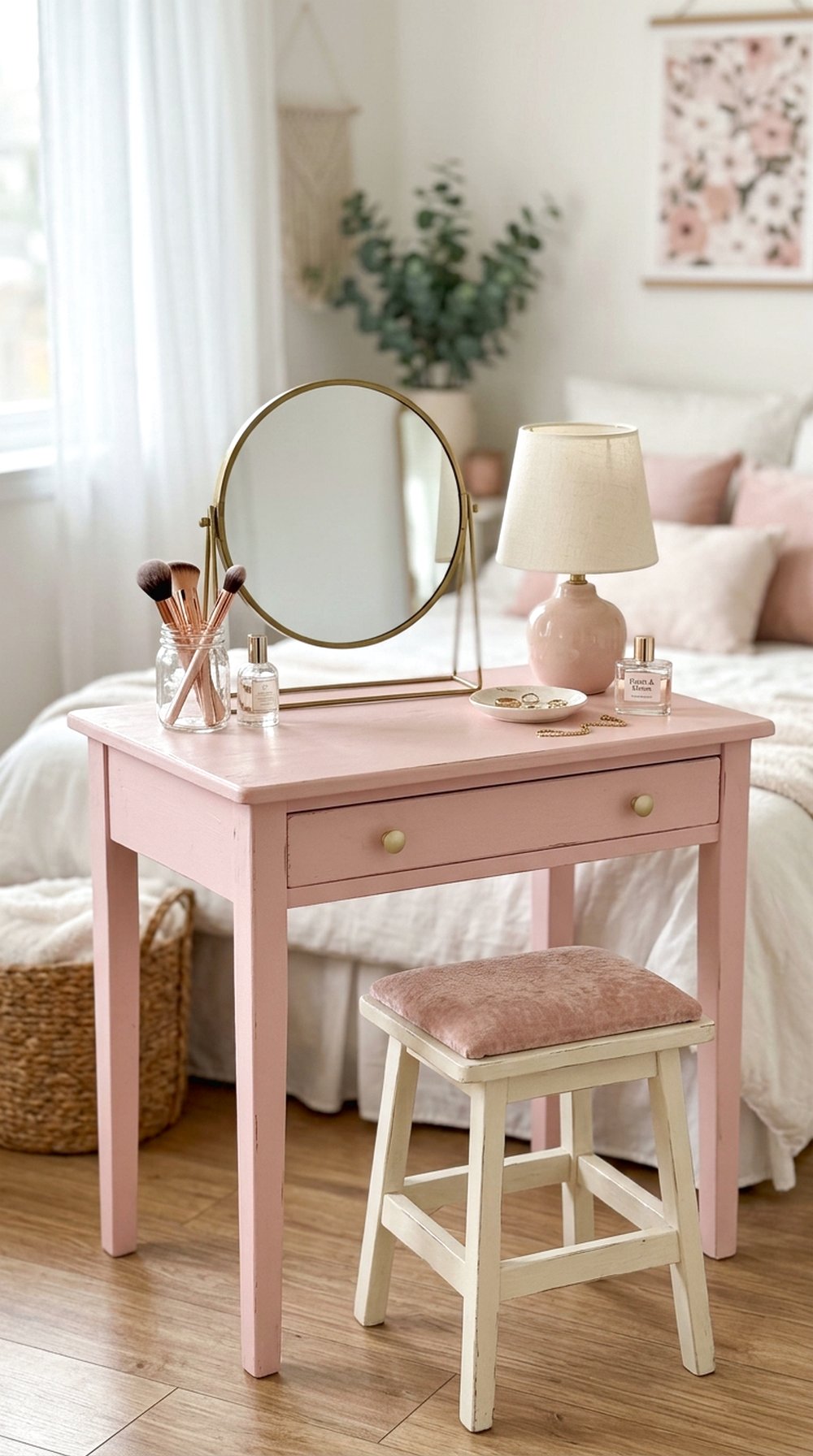 Pastel Pink Vanity Table
