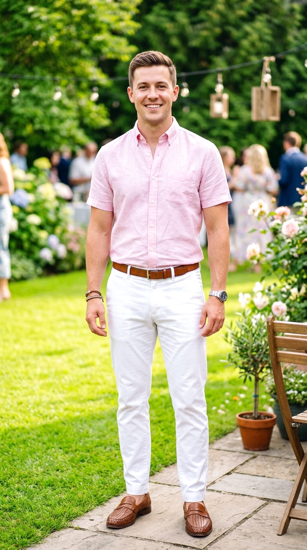 Pastel Shirt With White Pants