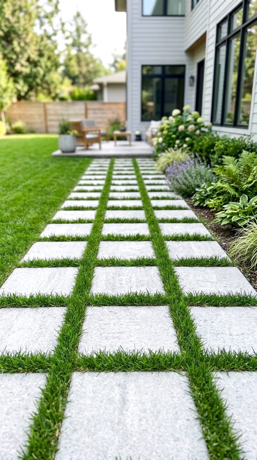 Paver Walkway With Grass Gaps