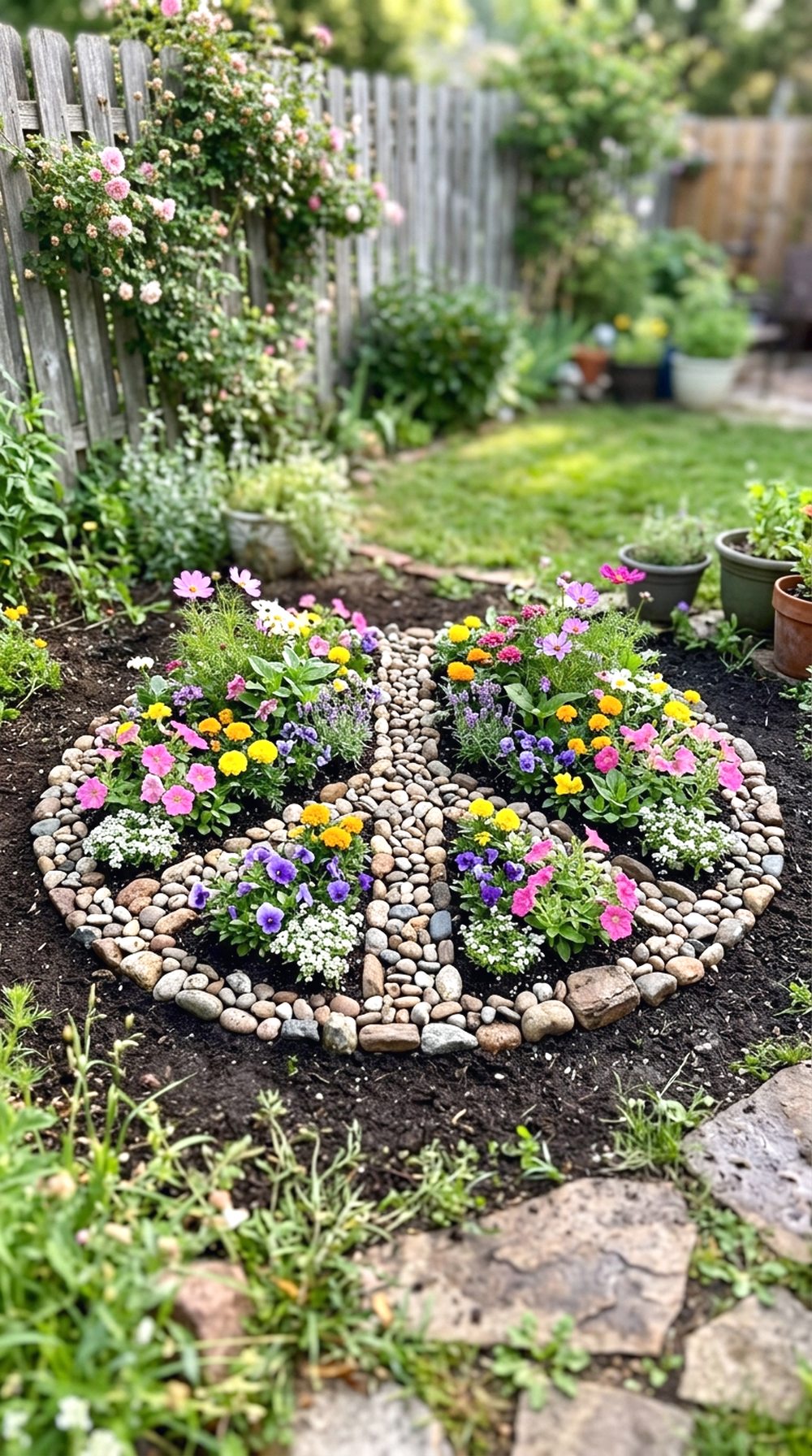 Peace Sign Flower Bed