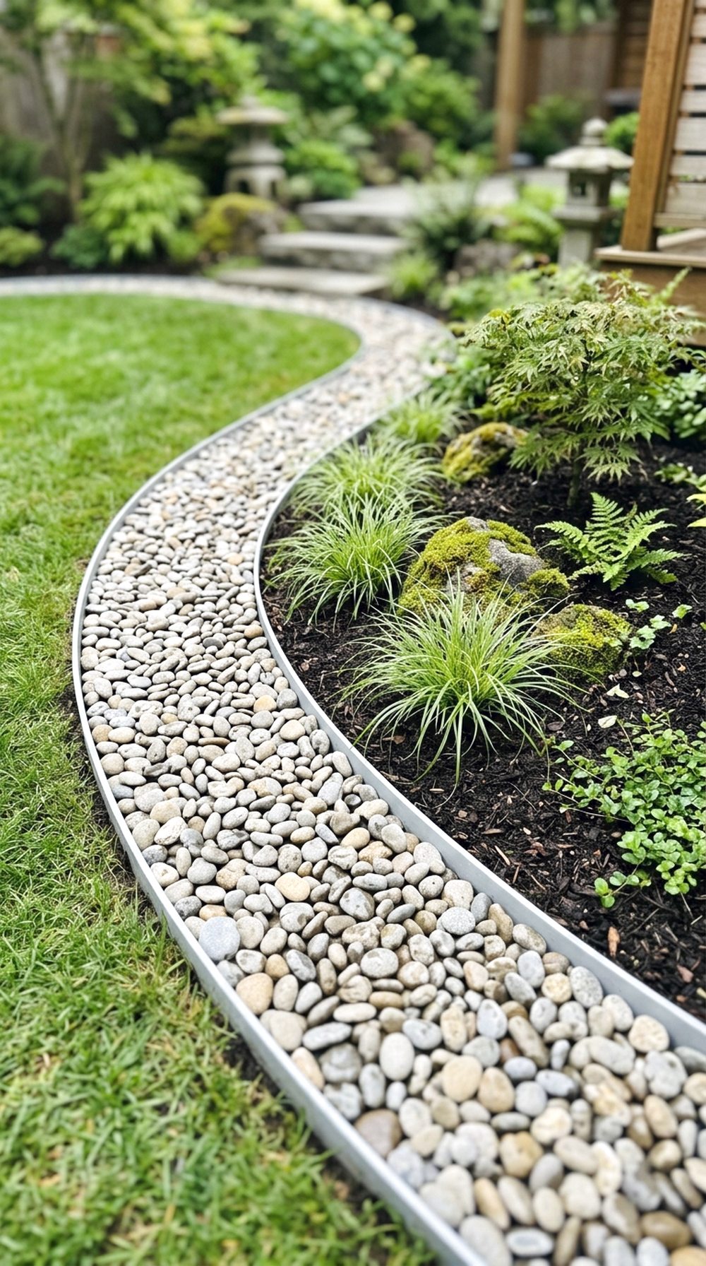 Pebble Border Garden Bed