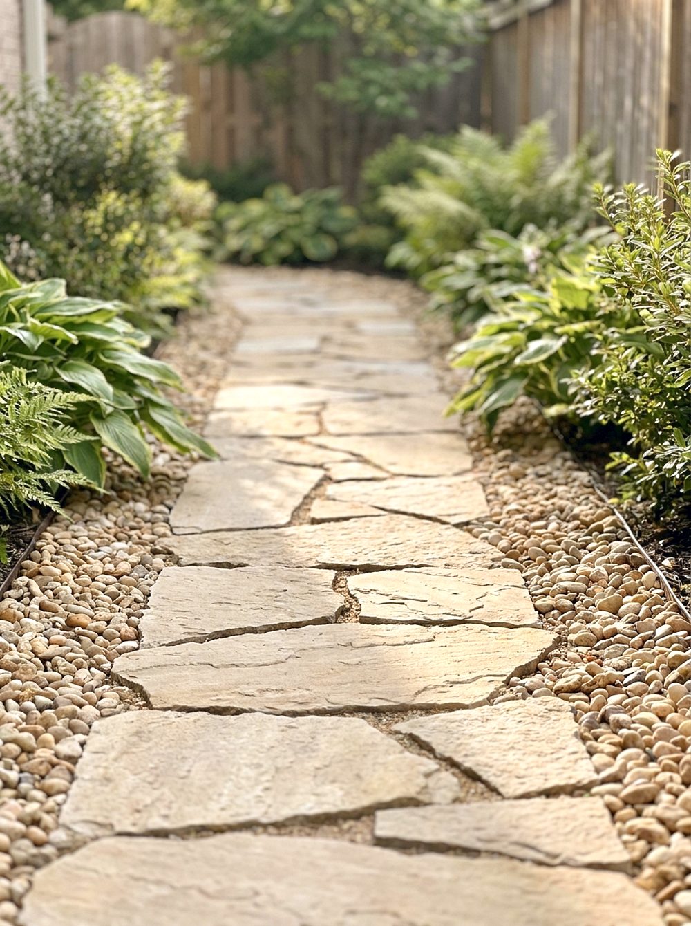 Pebble Border Stone Path