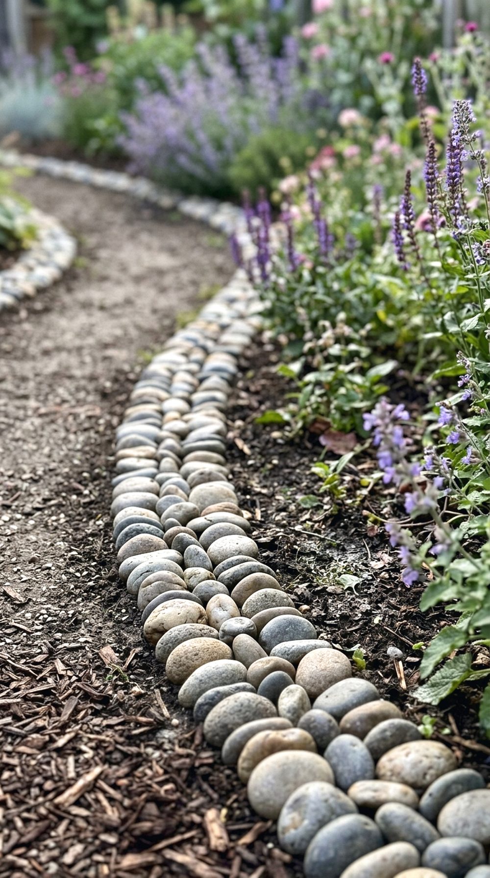Pebble Garden Path Border