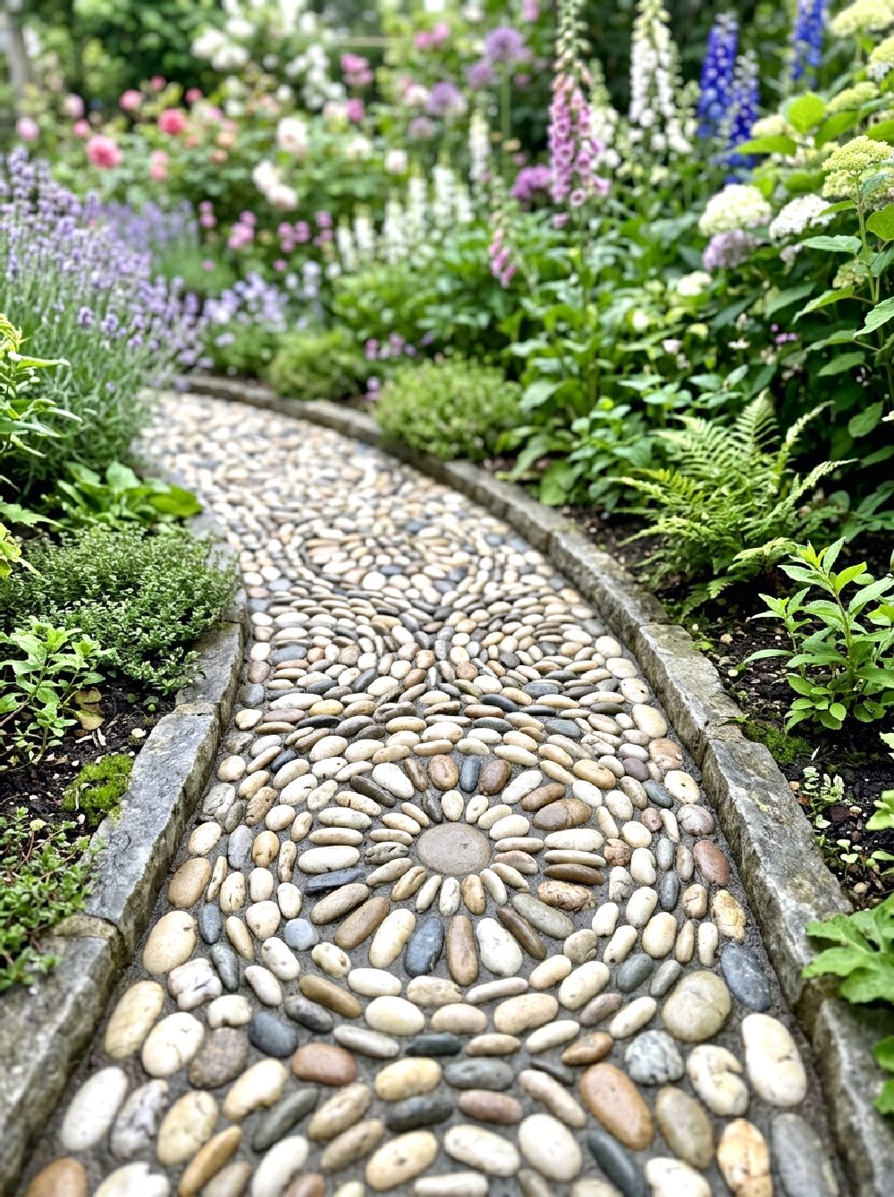 Pebble Mosaic Garden Path