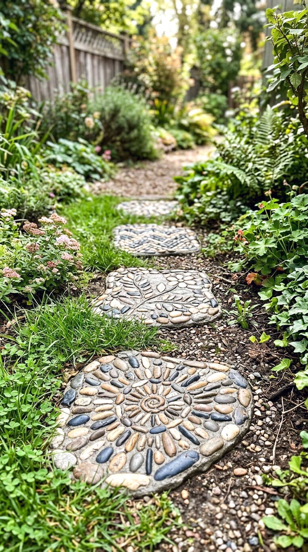Pebble Mosaic Stepping Stones