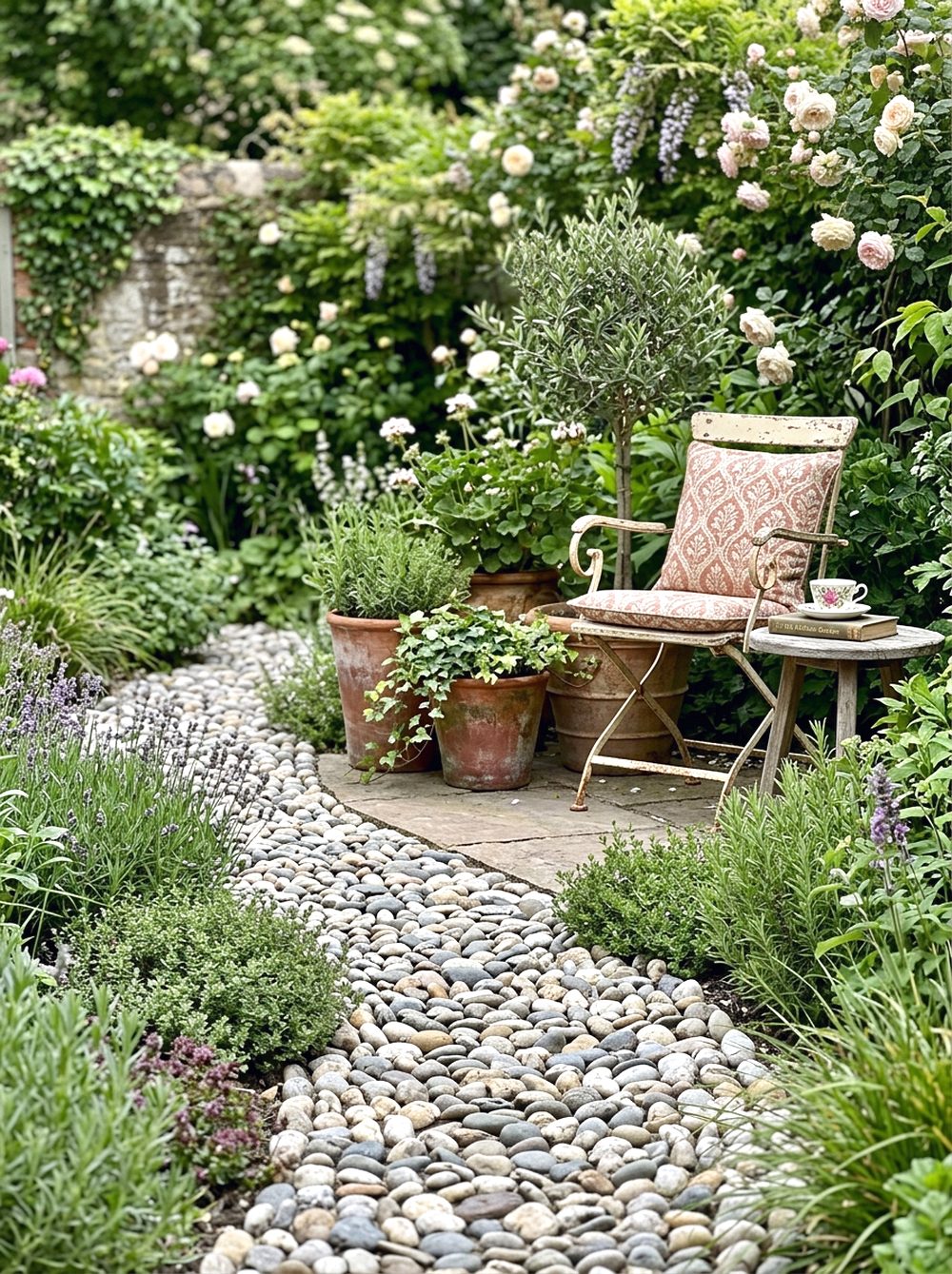 Pebble Path Sitting Corner