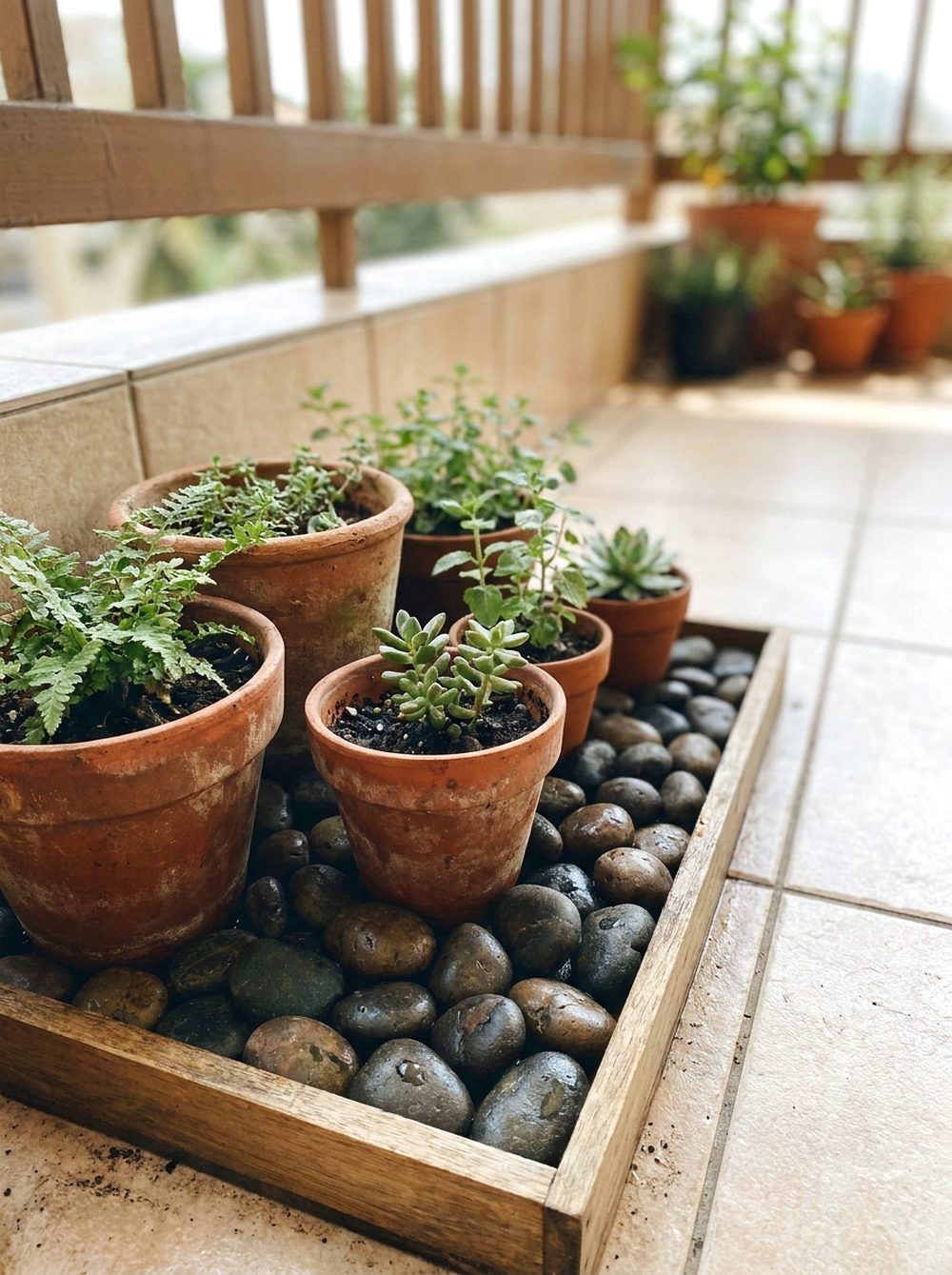 Pebble Tray Plant Zone
