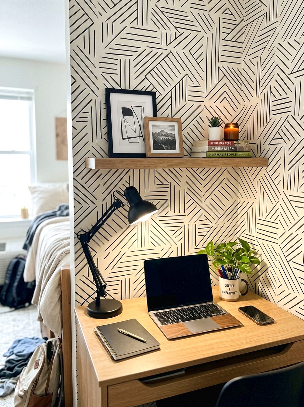 Peel-and-Stick Desk Backdrop