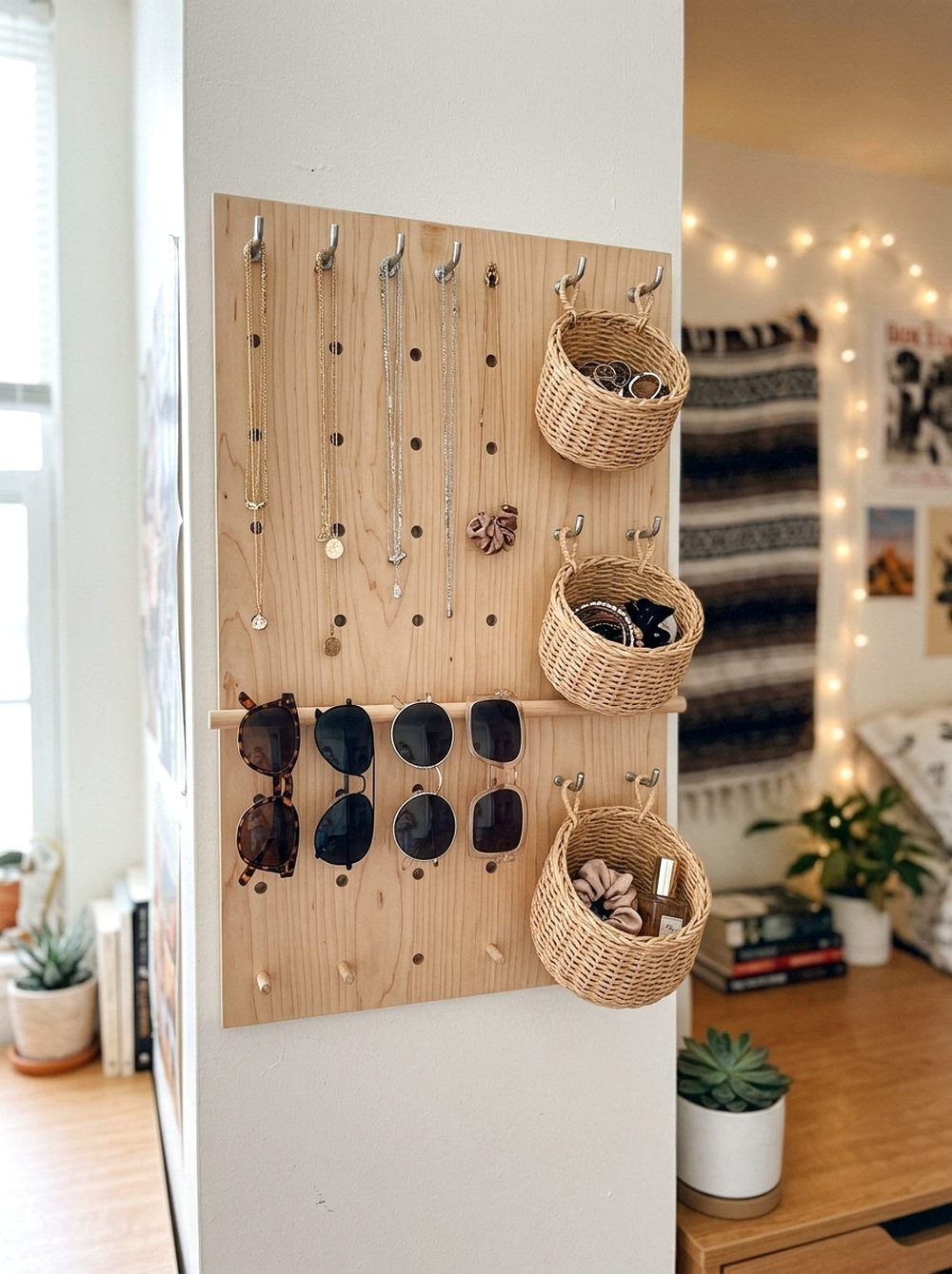 Pegboard Jewelry and Accessory Wall