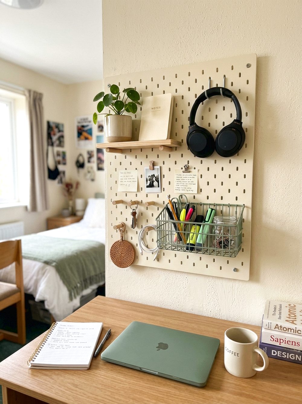 Pegboard Study Wall