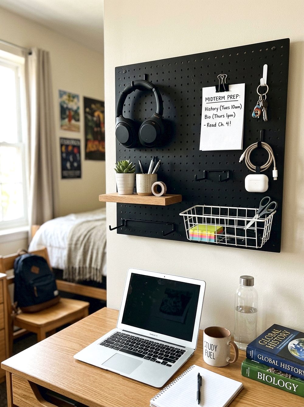 Pegboard Study Wall