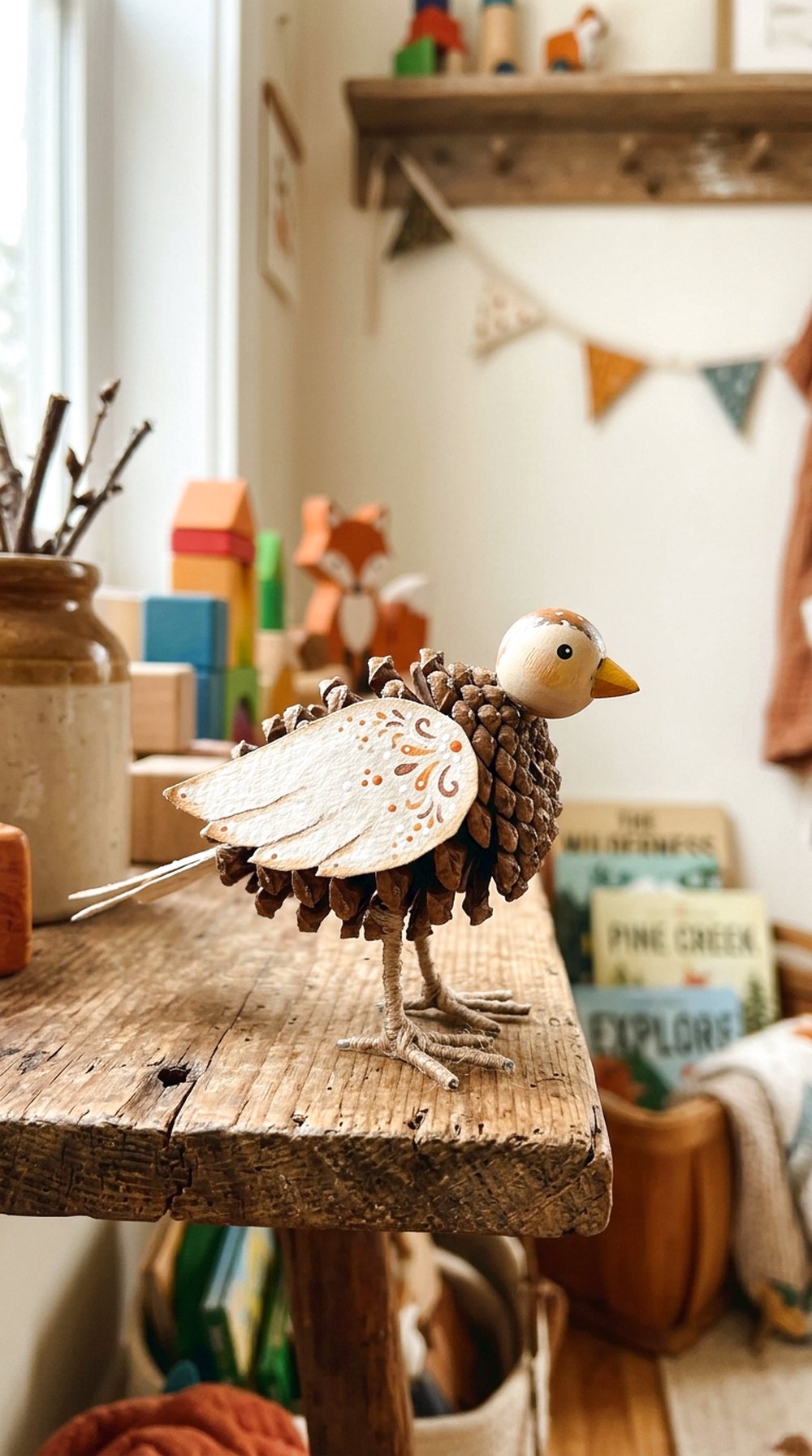 Pinecone Bird Decor