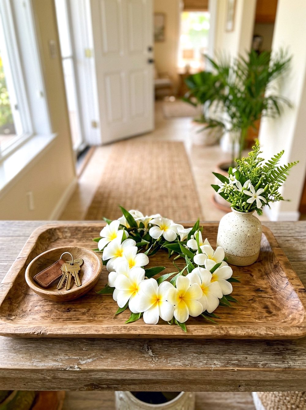 Plumeria Lei Entryway Tray