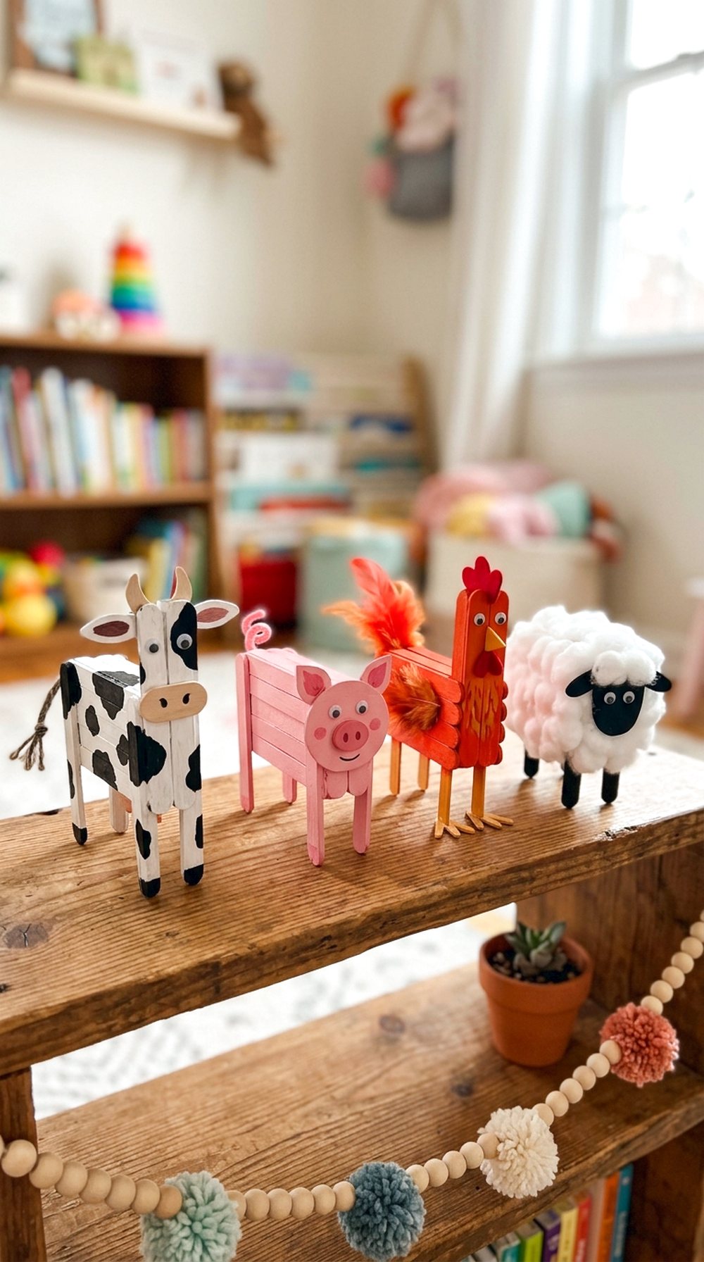 Popsicle Stick Barn Animals