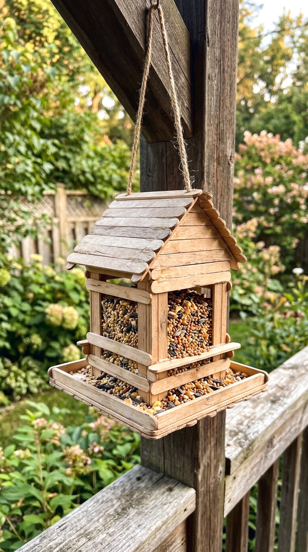 Popsicle Stick Bird Feeder
