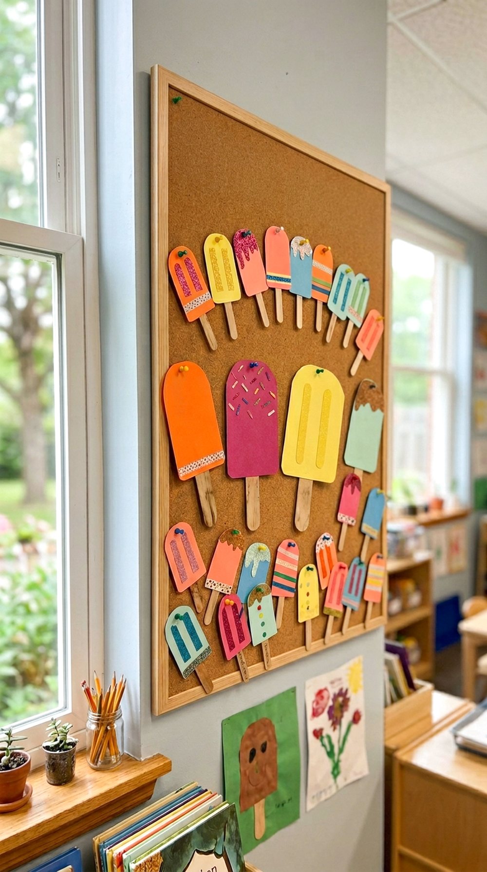 Popsicle Stick Bulletin Board