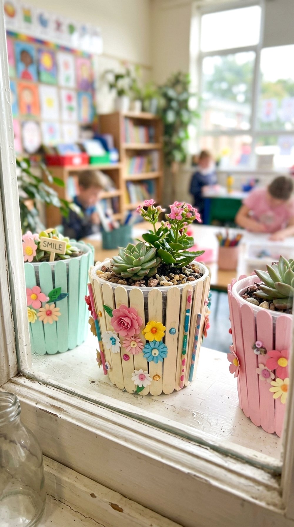 Popsicle Stick Flower Pots