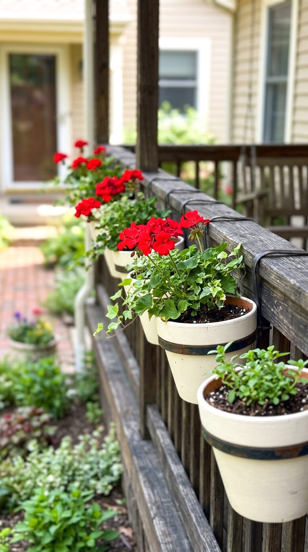 Porch Rail Flower Pots