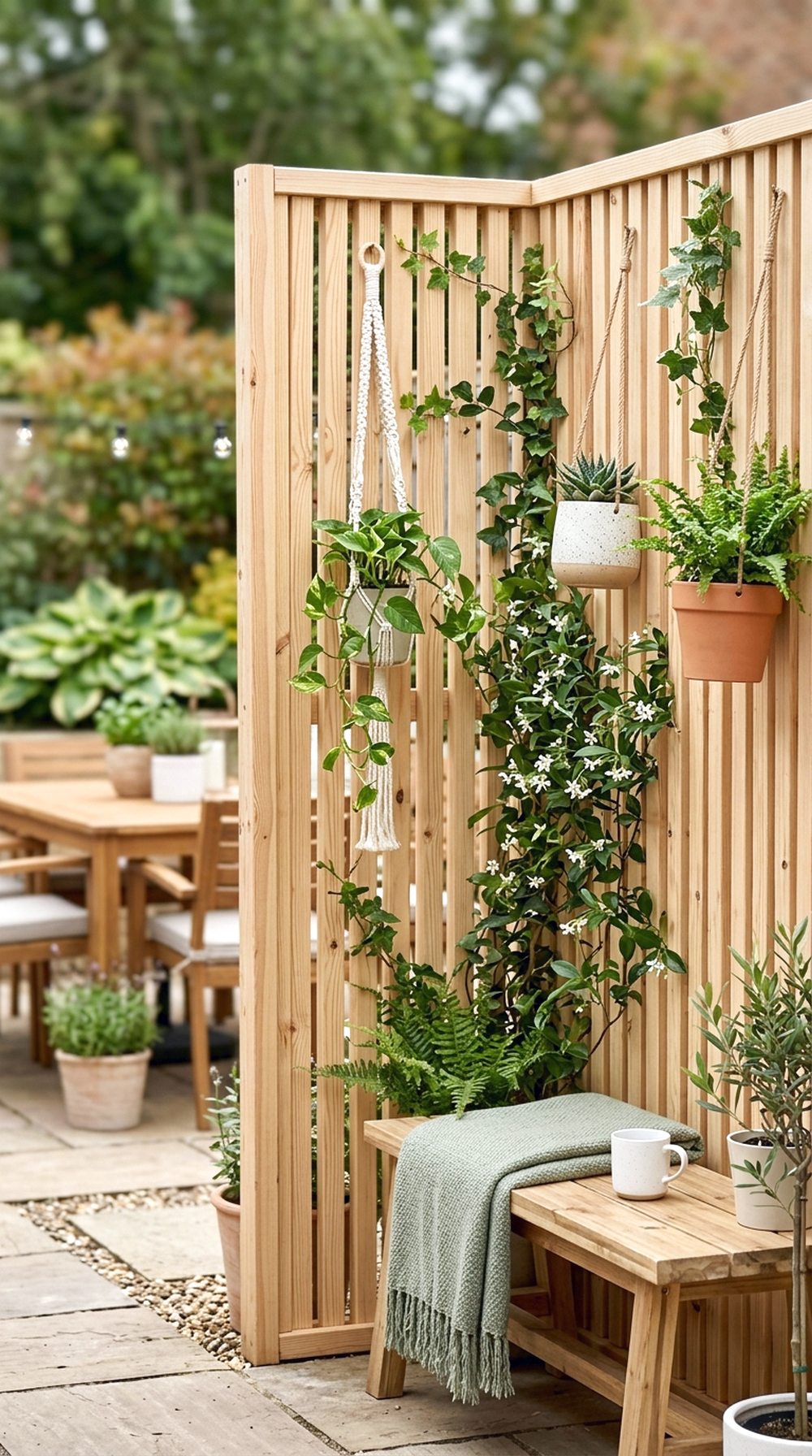 Privacy Screen With Plants