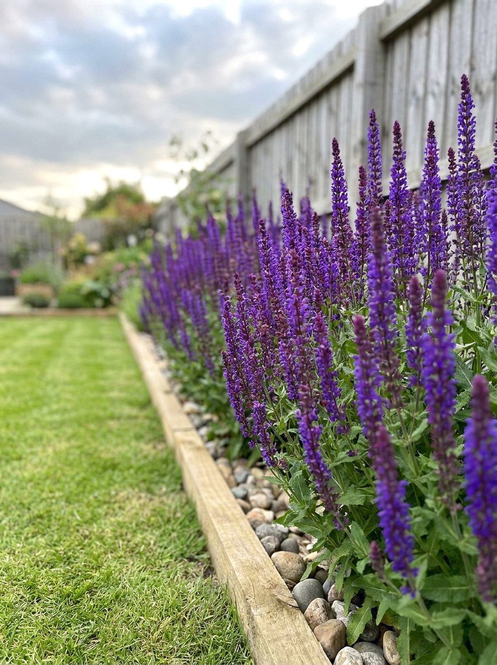 Purple Salvia Flower Edge
