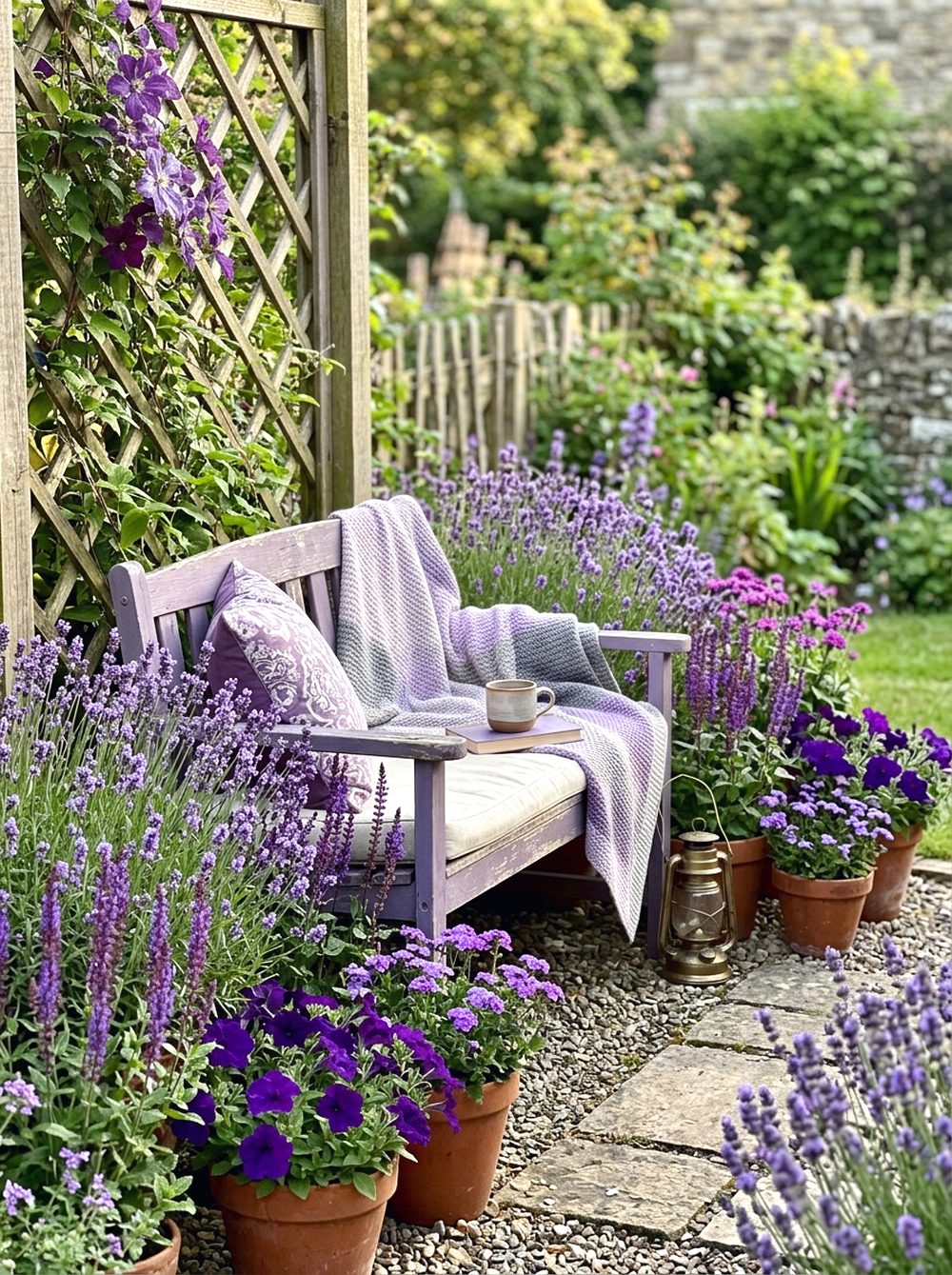 Purple Seating Nook Garden